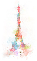 Eiffel Tower Watercolor