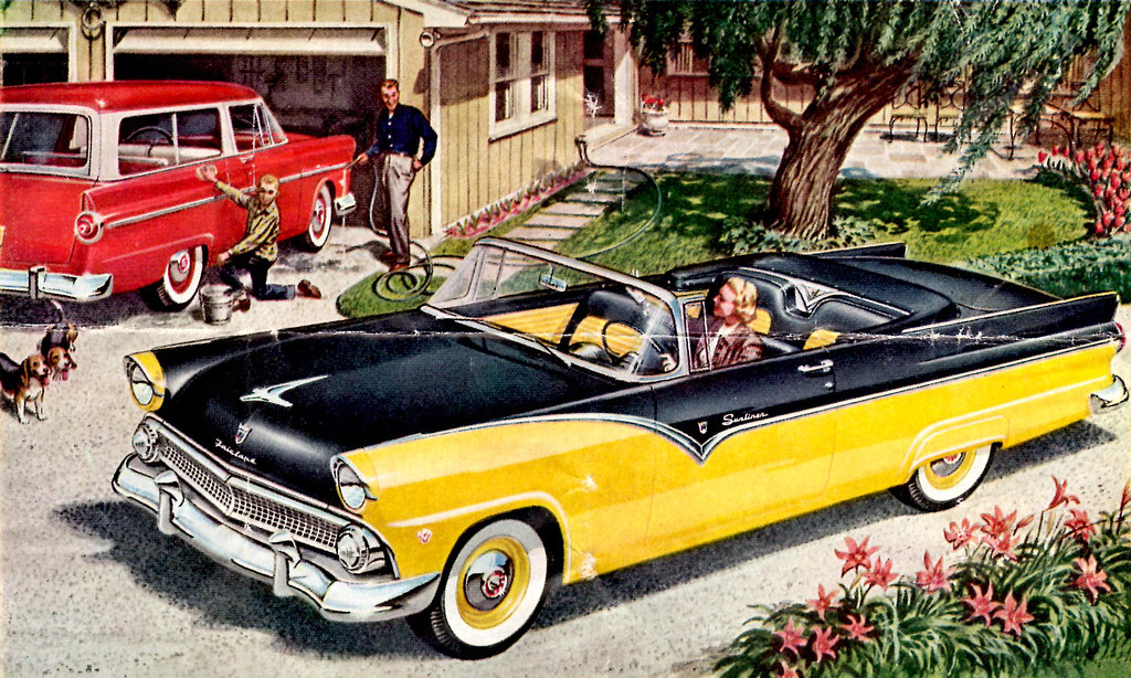 1955 Ford Fairlane Sunliner and Custom Ranch Wagon