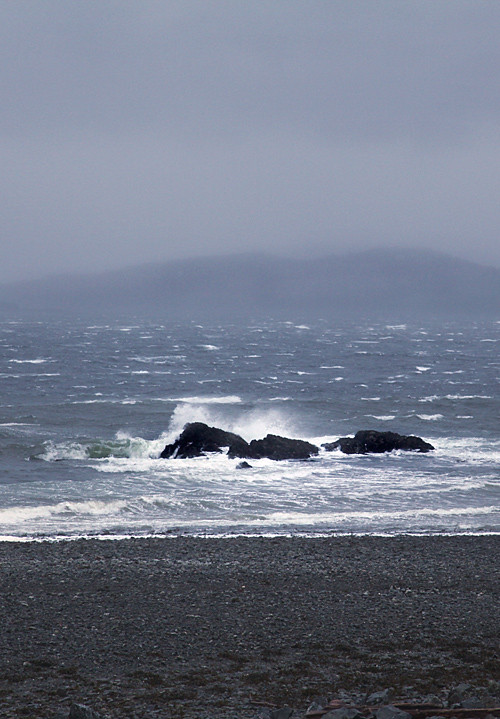waves hit rocks, Kasaan Bay, Kasaan, Alaska