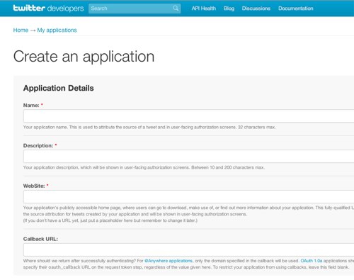 Create an application | Twitter Developers