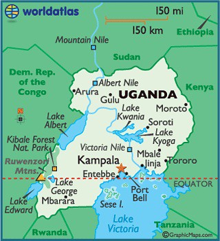 Uganda and the source of the Nile River  by trudeau