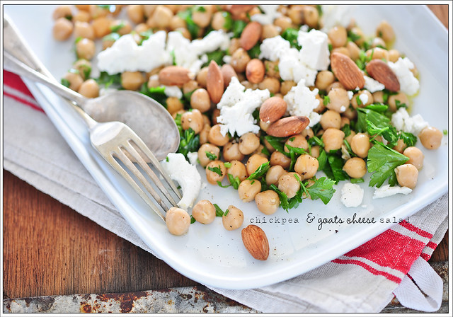 chickpea & goats cheese salad