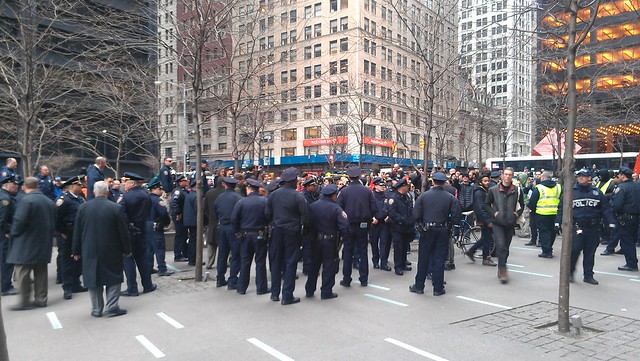 There are absolutely more NYPD at Zuccotti than protesters #OWS