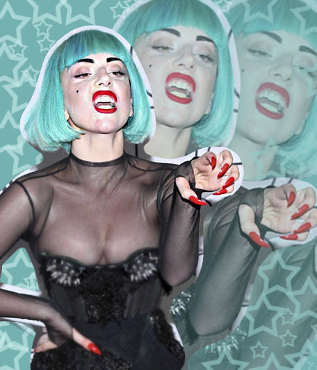 Lady Gaga Green hair inspiration blend