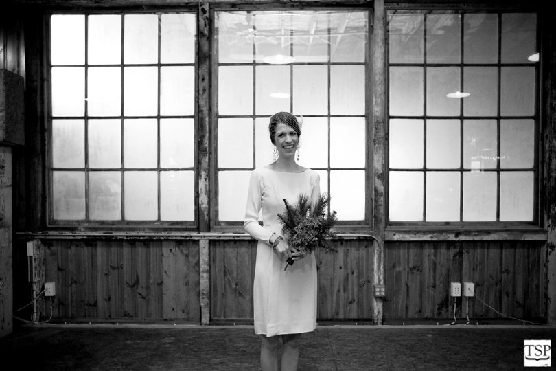 Bride in Front of Windows at Sodo Park