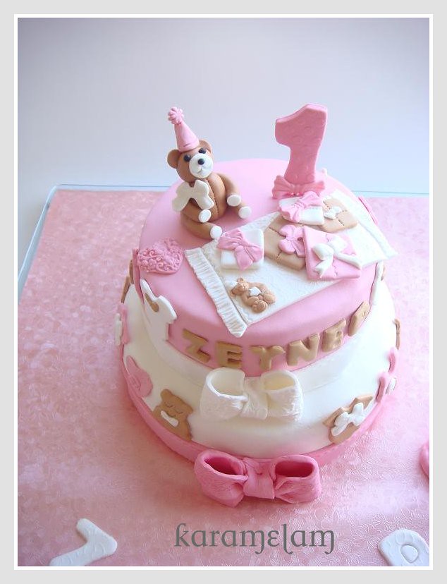 teddy bear cakes for baby girl