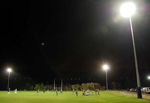 Training under the new lights after the official lighting up ceremony
