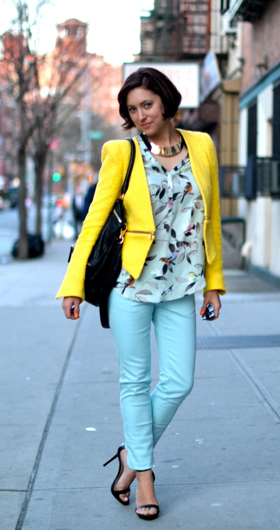 yellow jacket outfit