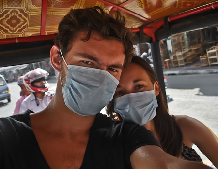 On a dusty tuk-tuk ride in Phnom Penh