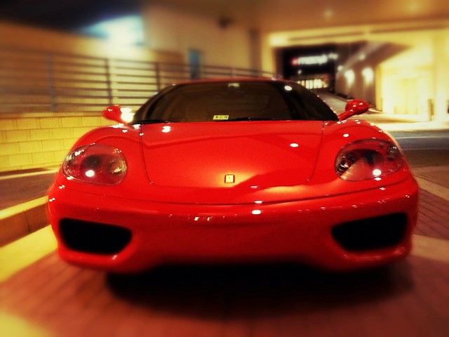 Red Ferrari 360 Modena Coupe Parked in valet section of Towson Mall in 