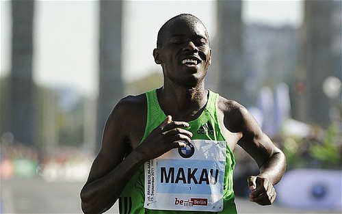 Patrick Makau en el Maraton de Berlin 2011