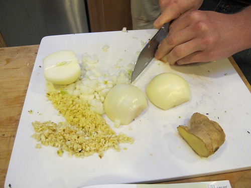 Chopping Garlic, Onions & Ginger