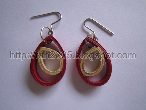 Paper Jewelry - Handmade Quilling Double Drops Earrings by fah2305
