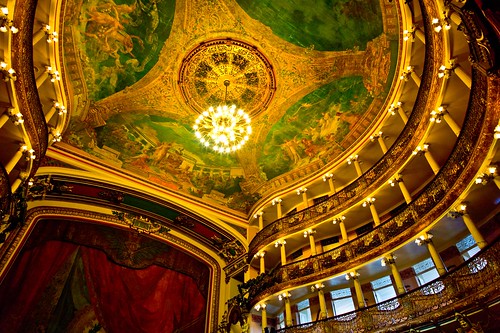 Interior (ceiling & chandelier), Opera house, Manaus
