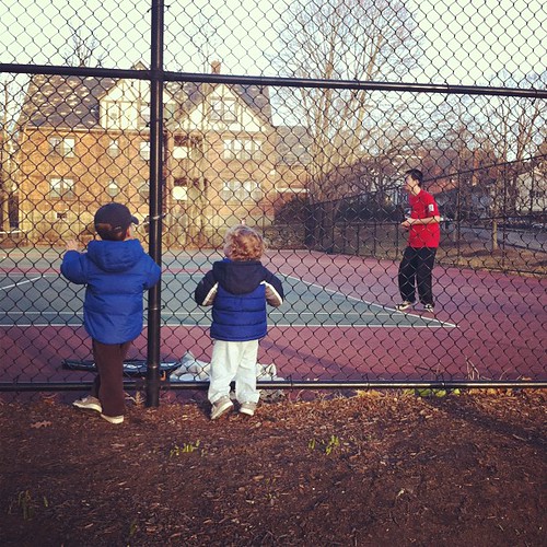 Watching the big kids play tennis