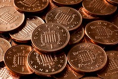 British one penny coins