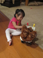 Dani playing with Daddy's childhood truck