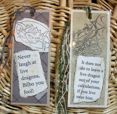 Hobbits and dragons bookmark set