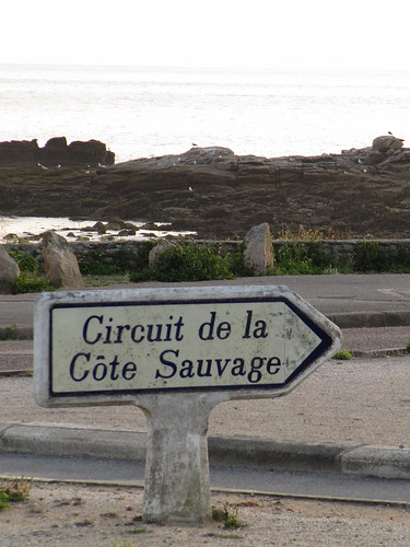 Poteau Michelin - Circuit de la Cote Sauvage - Quiberon, Morbihan (56) Bretagne, France