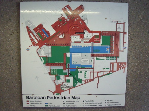 Original Barbican pedestrian map