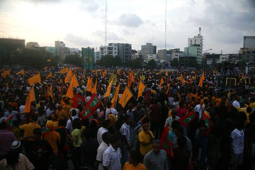 Anti-coup demonstration in the Maldives