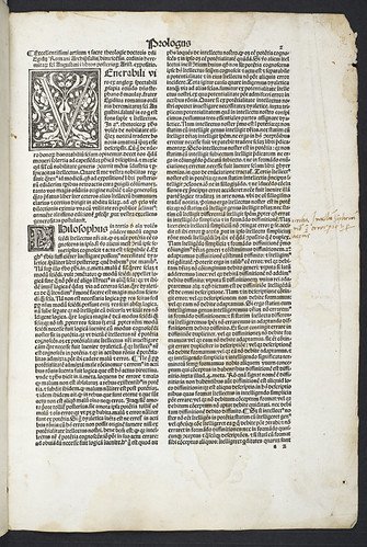 Woodcut initials in Aegidius (Columna) Romanus: In Aristotelis analytica posteriora commentum
