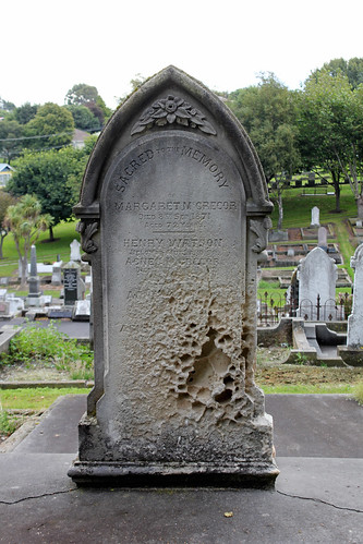 Limestone gravestone