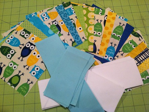 baby quilt cut and ready to be pieced