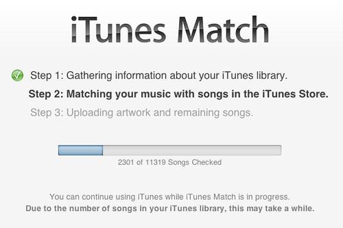iTunes Match Stage 2: Matching your music with songs in the iTunes Store