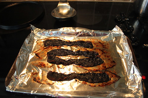 I burnt the bacon, big time! 