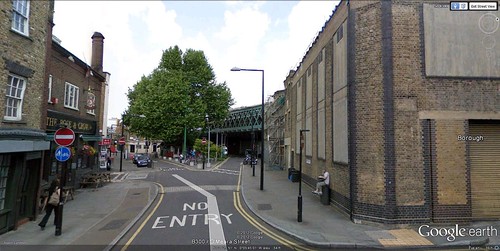 the building on the right would be transformed (via Google Earth)