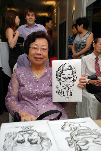 caricature live sketching for wedding dinner @ Goodwood Park Hotel - 4