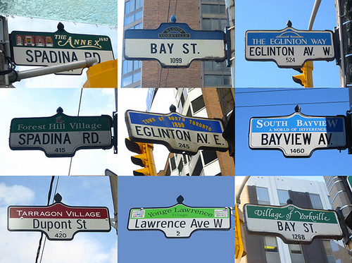 Toronto Street signs typology