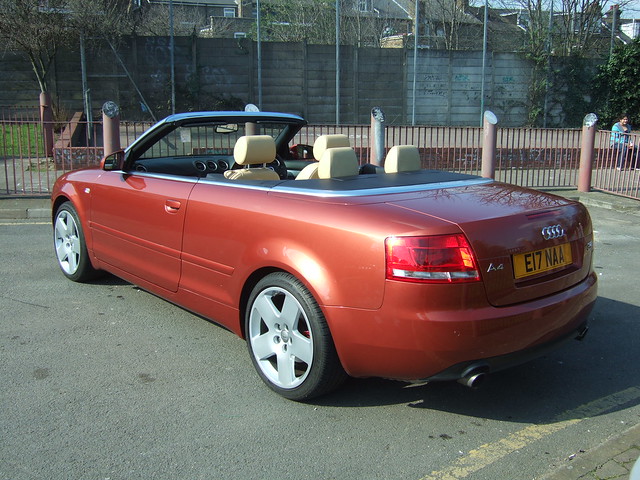 Audi A4 32 FSI Quattro Sport V6 Cabriolet Passenger Side and Rear View 