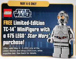 Exclusive TC-14 Minifigure with $75 LEGO S@H Purchase May 4-5th