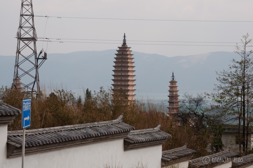 Three pagodas from the hill