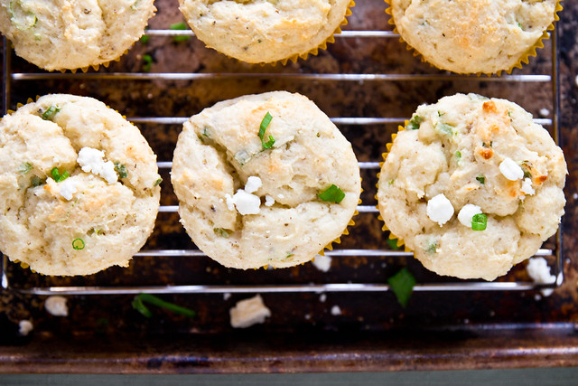 White Corn Muffins with Goat Cheese and Green Onions