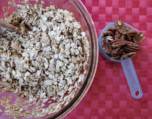 Rolled Oats, Maple Syrup, Coconut Oil and Pecans