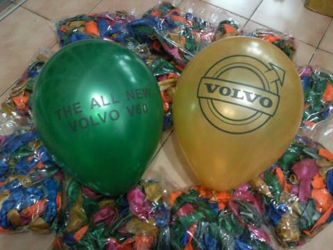 廣告印刷氣球，雙面印刷，珍珠桃紅色，珍珠橘色，珍珠綠色，珍珠藍色，金色，銀色 by 豆豆氣球材料屋 http://www.dod.com.tw