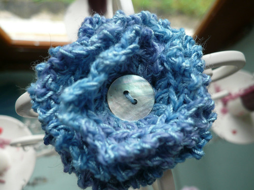 blue flower hairband