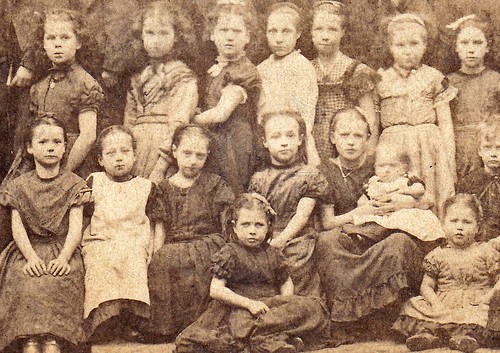 Group of children. Manchester. 1870s (enlarged detail)