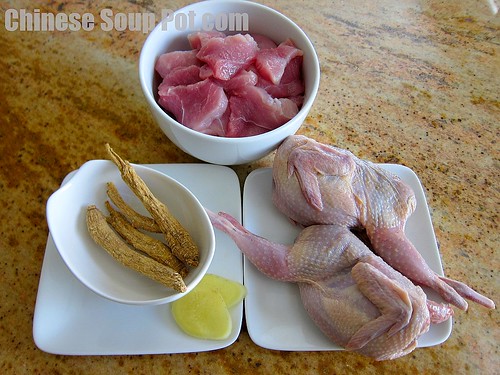 [photo-ingredients for ginseng pork quail recipes]