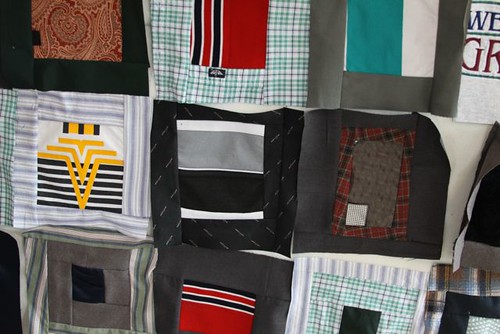 Memory Quilt Made From Pepere's Clothing