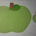Jogo americano maçã verde com porta copo