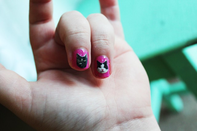 I added a fun tutorial for cute Cat nail art onto my blog today for Saturday