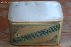 vintage antique page's silver mints tin
