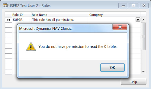 You do not have permission to read the 0 table - Error