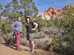 Rachel and Clare Hiking White Rock La Madre Springs Loop