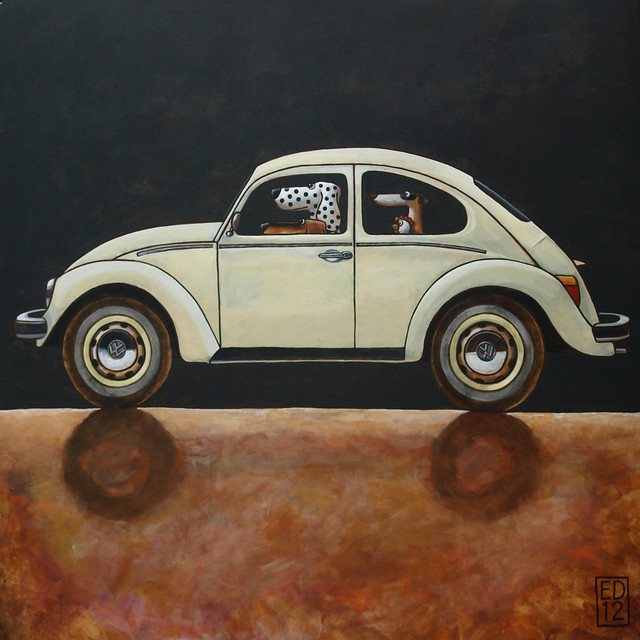 163 VW Kever Painting measures 100x100 cm