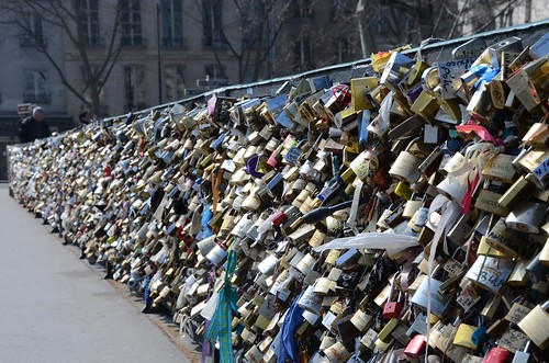 Lock your love and throw away the key. Pont de L'Archeveche, Paris
